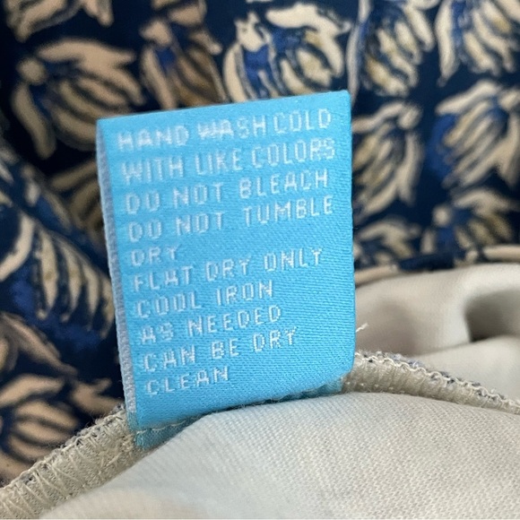 J. McLaughlin Blue Print 3/4 Sleeve Ponte Knit Tie Dress Medium Office Work G51 - Picture 7 of 8